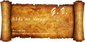 Glósz Vencel névjegykártya